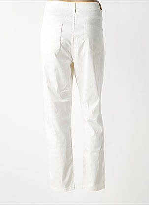 Pantalon slim tissage popeline taille normale blanc TINTA STYLE femme