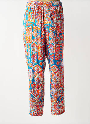 Pantalon droit tissage popeline taille normale orange BARILOCHE femme
