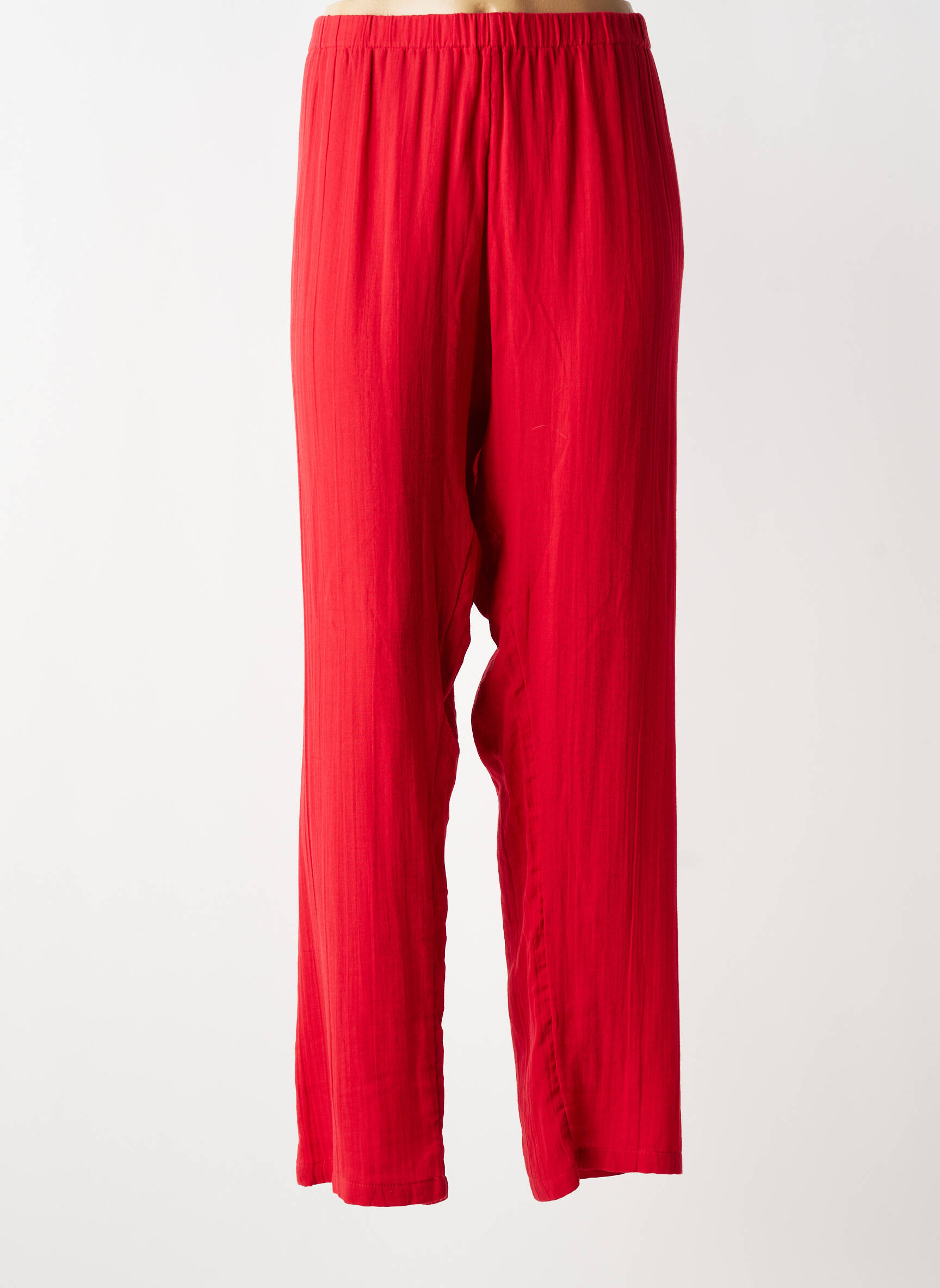 Pantalon droit tissage crêpe taille normale rouge LA FIANCÉE femme