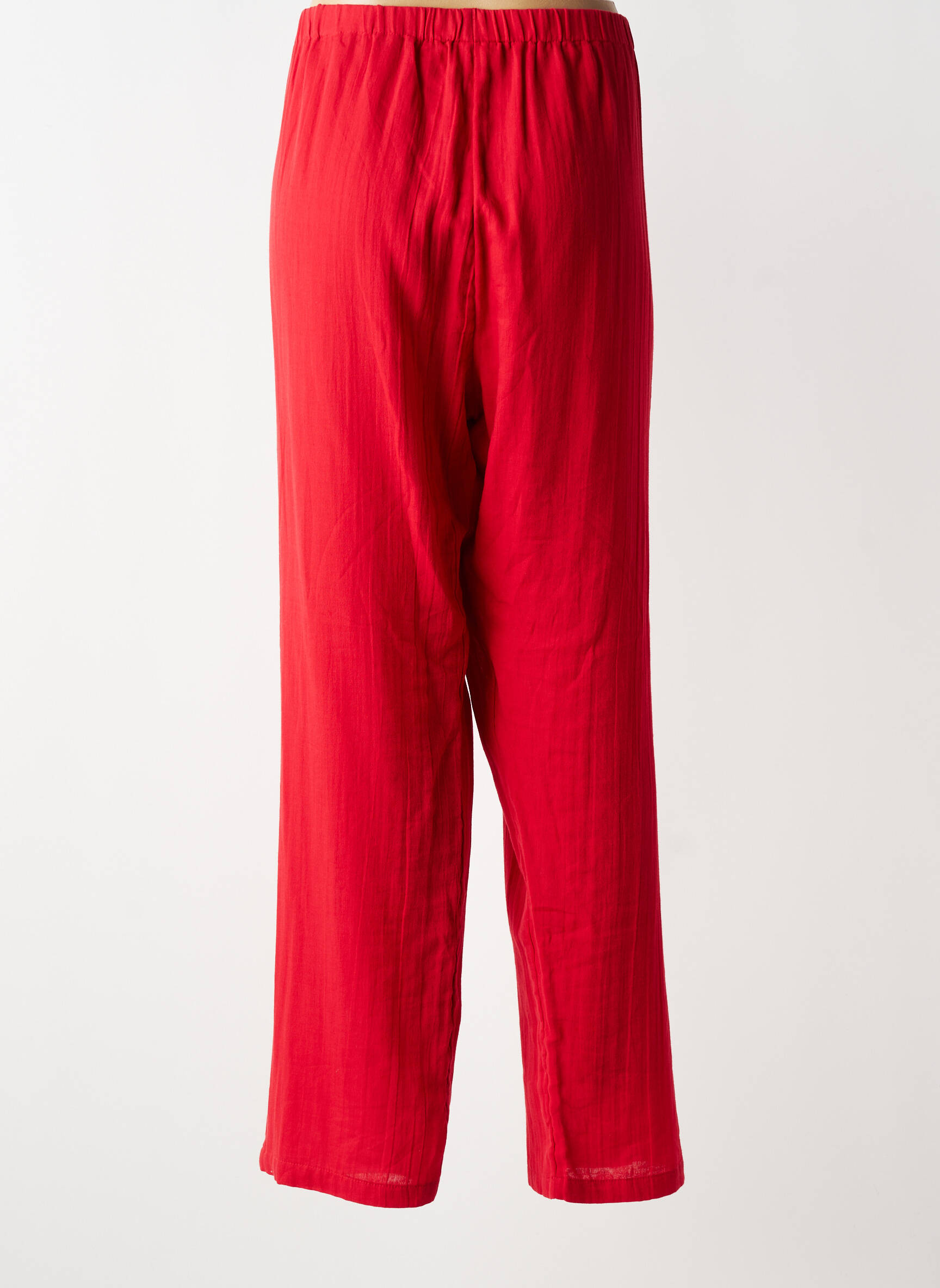 Pantalon droit tissage crêpe taille normale rouge LA FIANCÉE femme