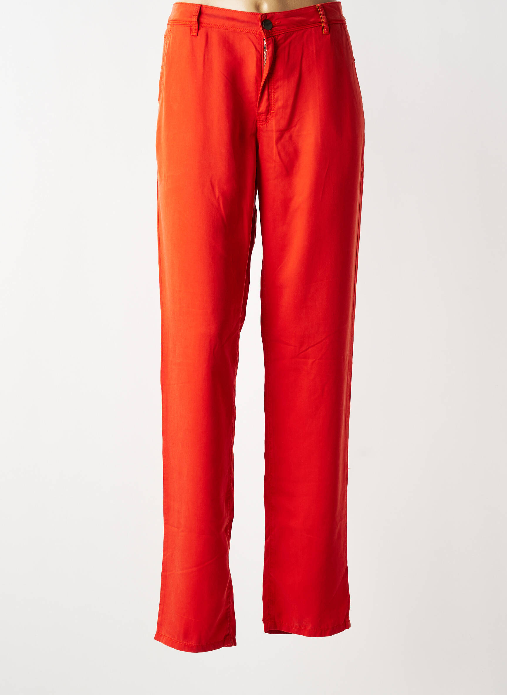 Pantalon chino stretch taille normale orange COUTURIST femme