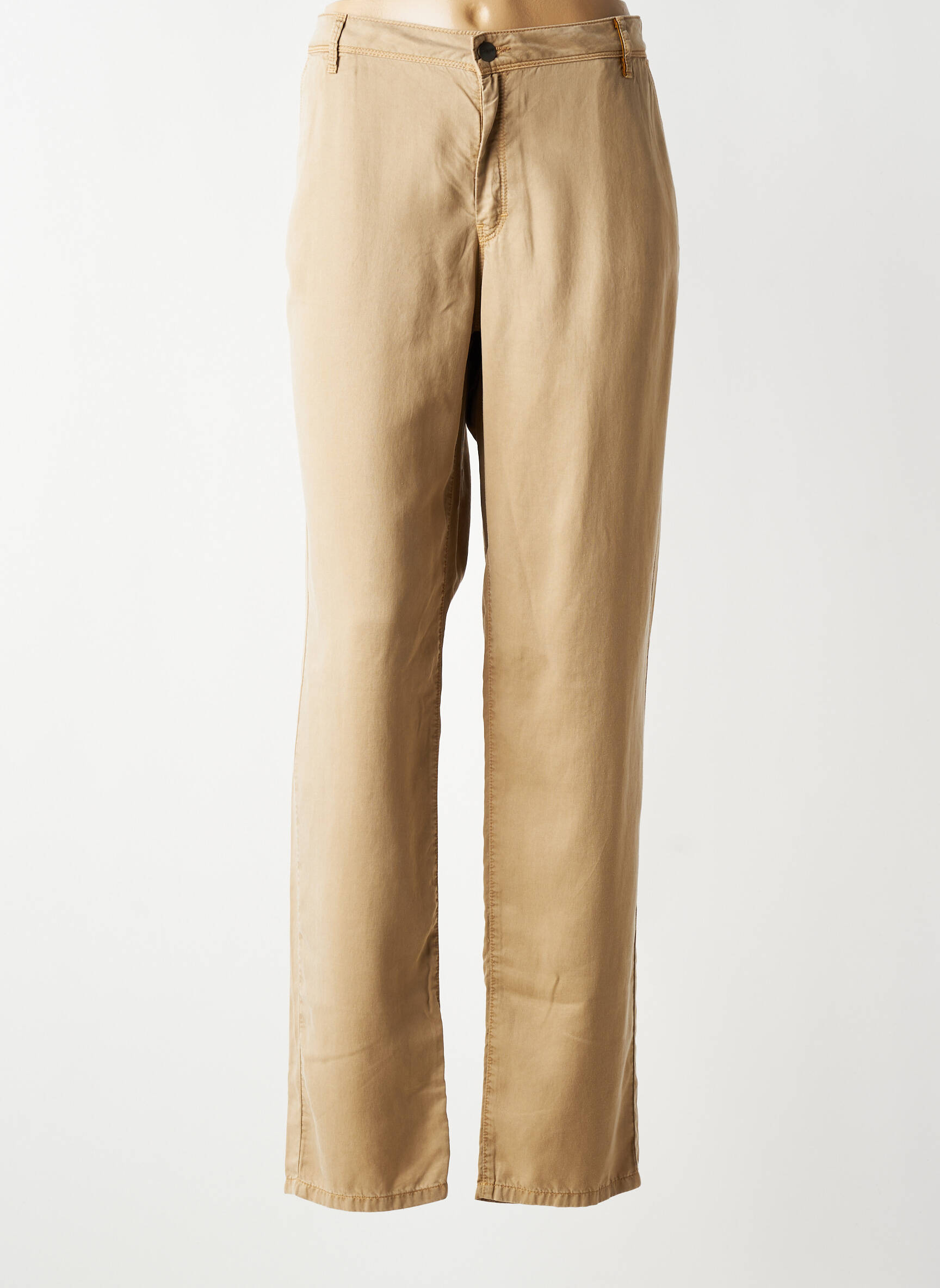 Pantalon chino stretch taille normale beige COUTURIST femme