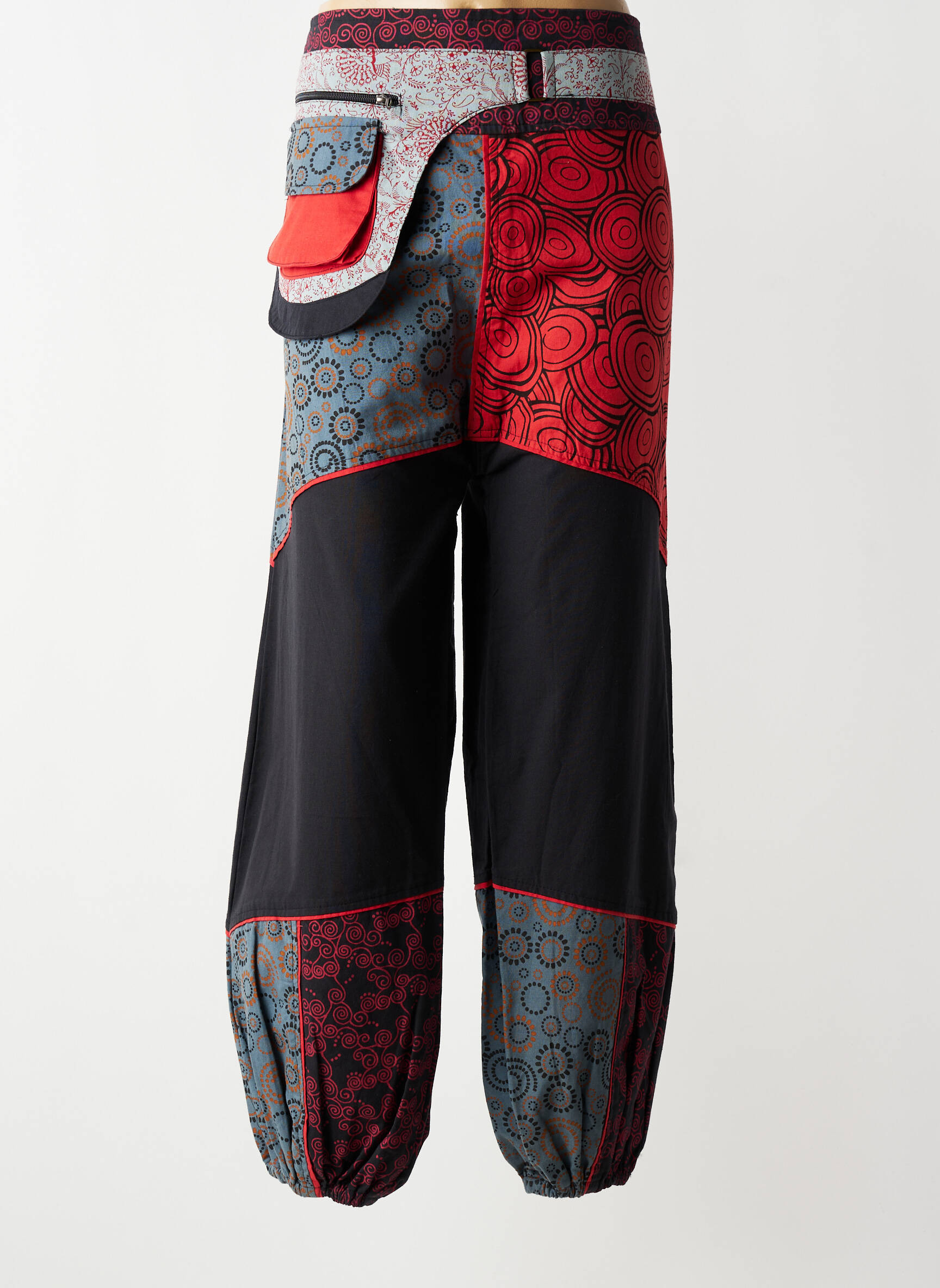 Pantalon droit tissage popeline taille normale noir COTON DU MONDE femme