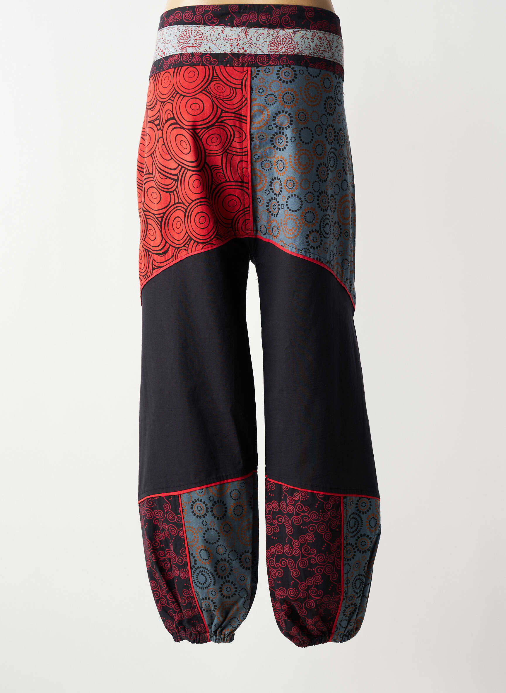 Pantalon droit tissage popeline taille normale noir COTON DU MONDE femme