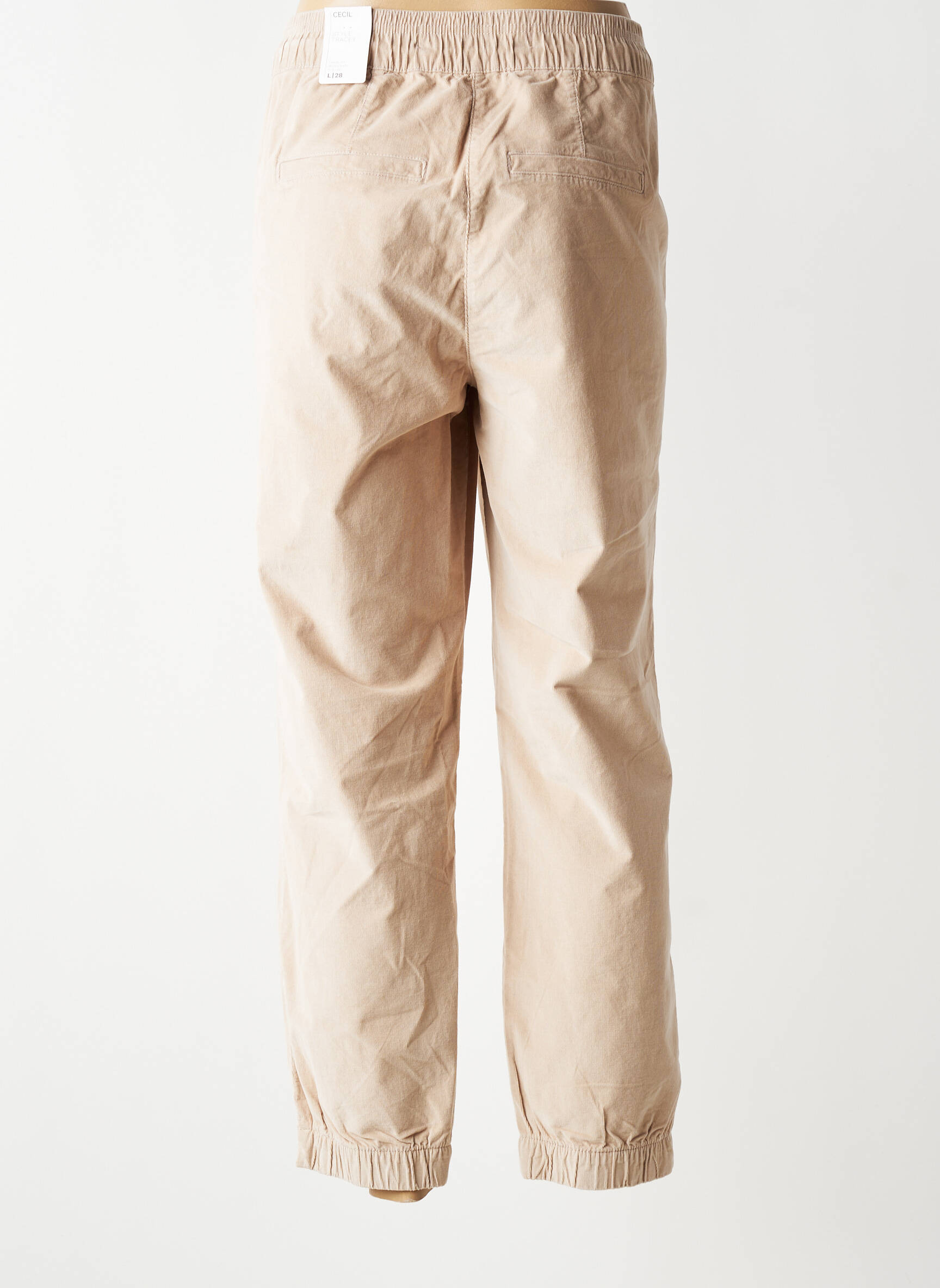 Pantalon droit taille élastique taille normale beige CECIL femme