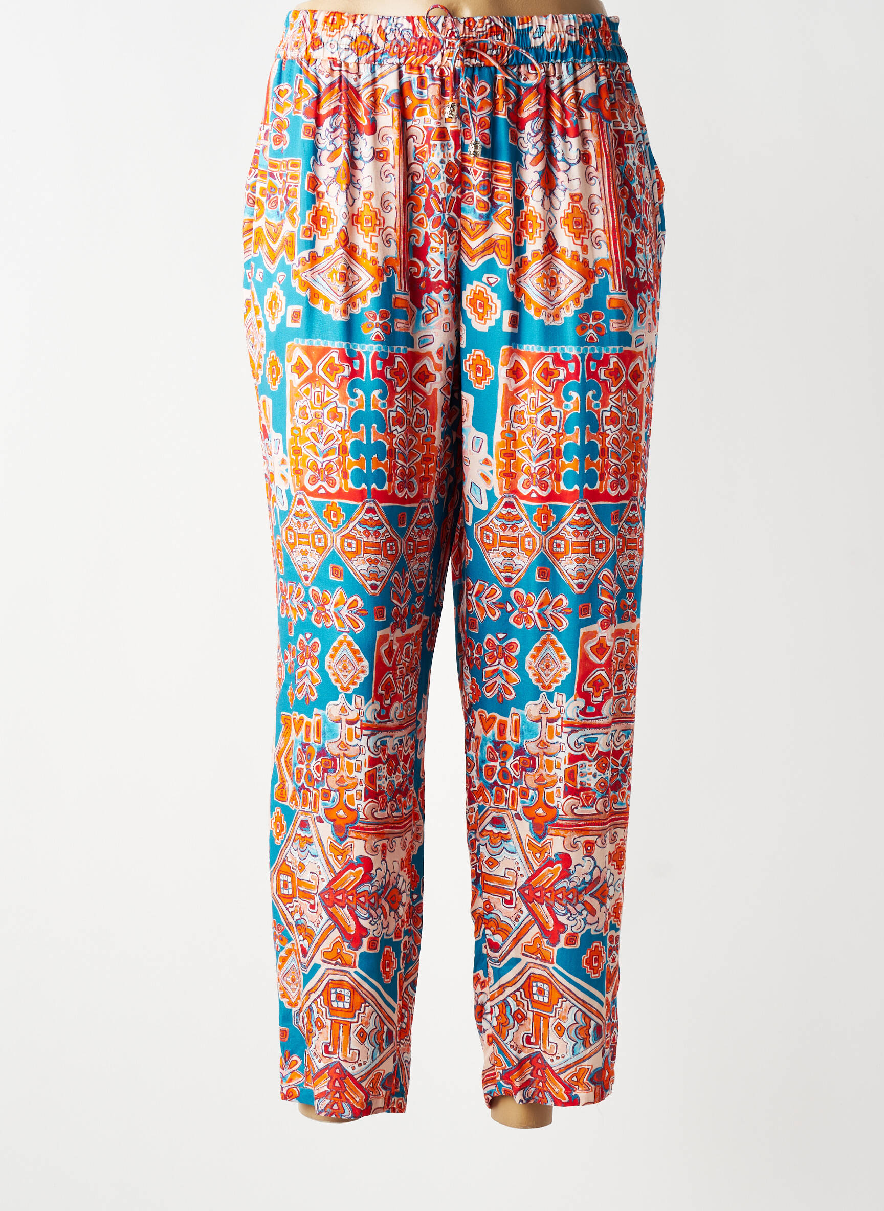 Pantalon droit tissage popeline taille normale orange BARILOCHE femme