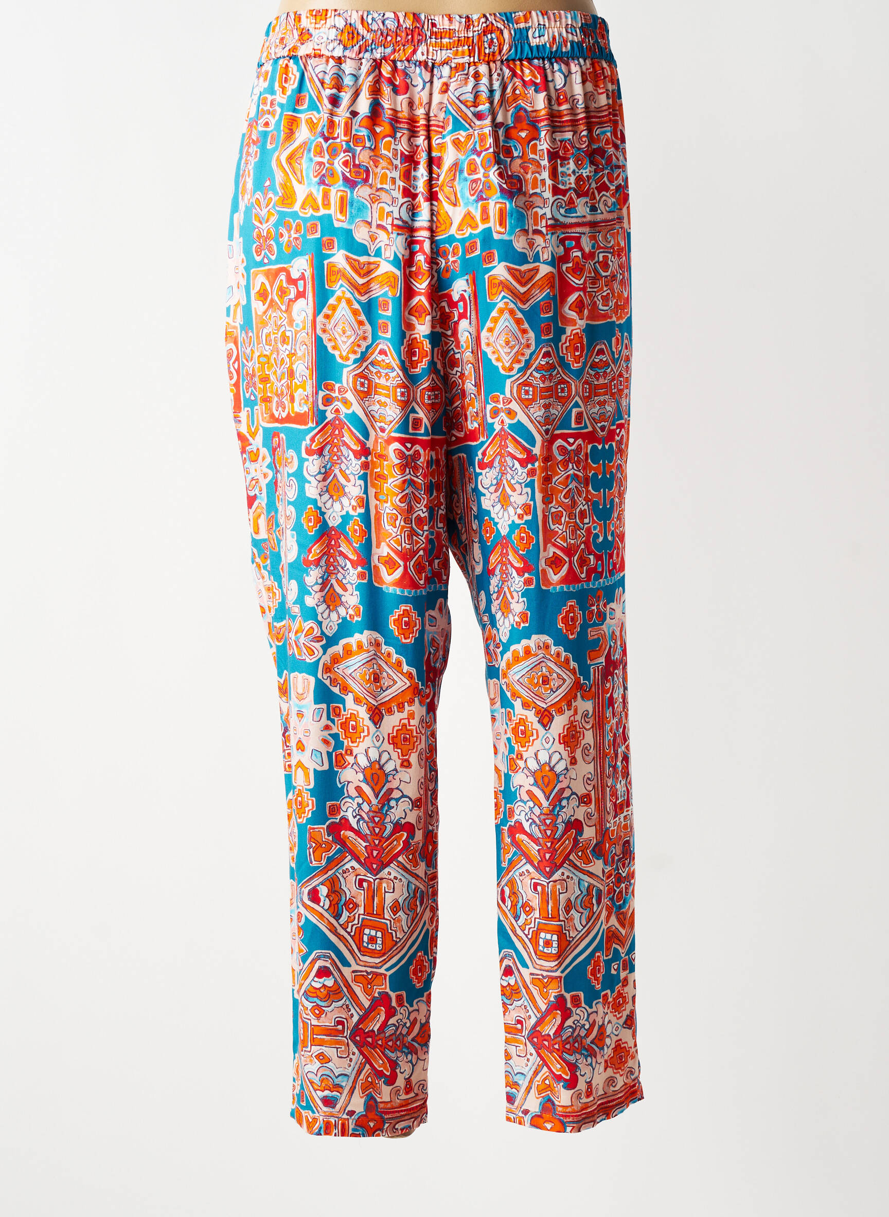 Pantalon droit tissage popeline taille normale orange BARILOCHE femme