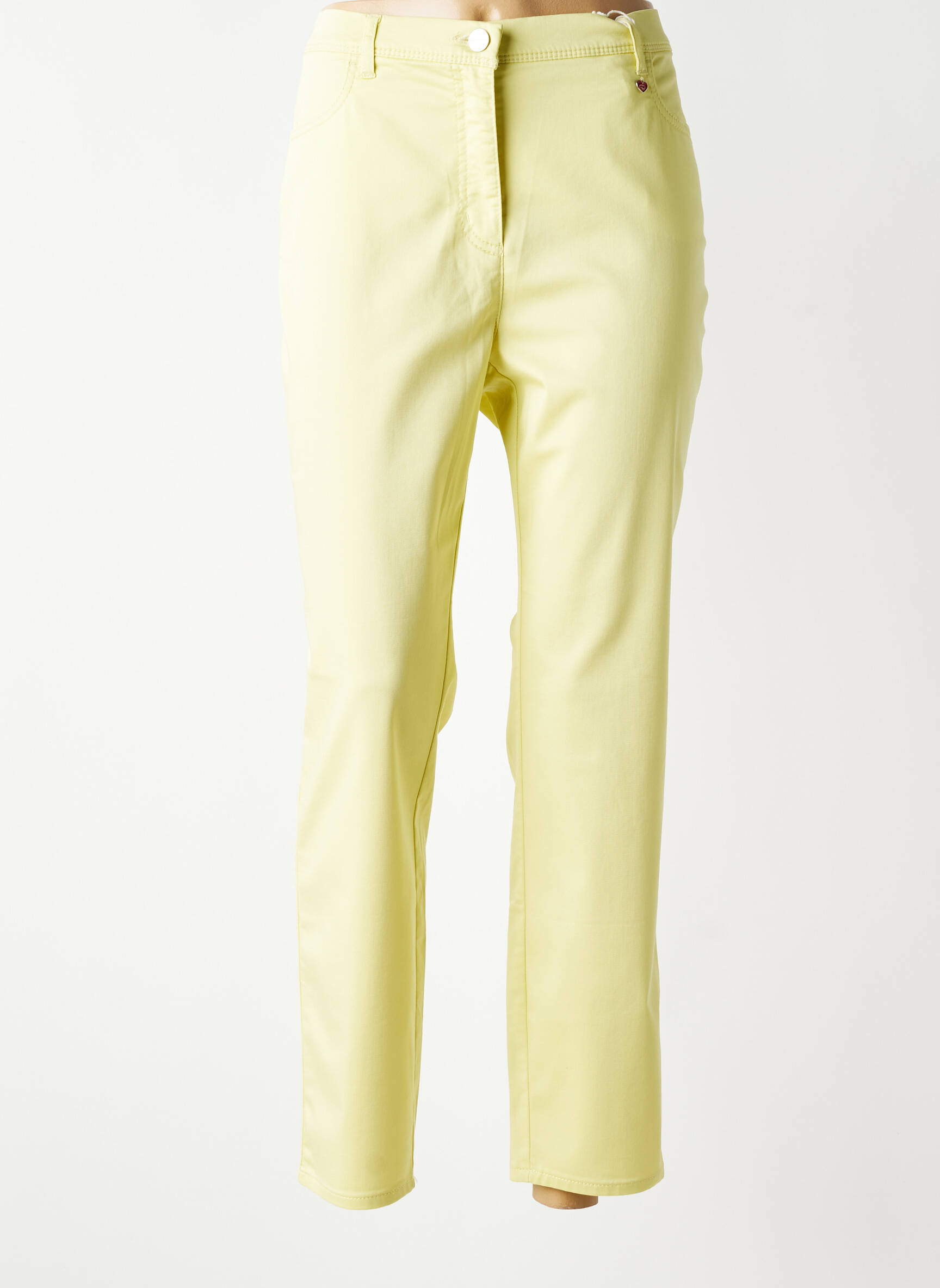 Pantalon 7/8 stretch taille normale jaune TONI femme