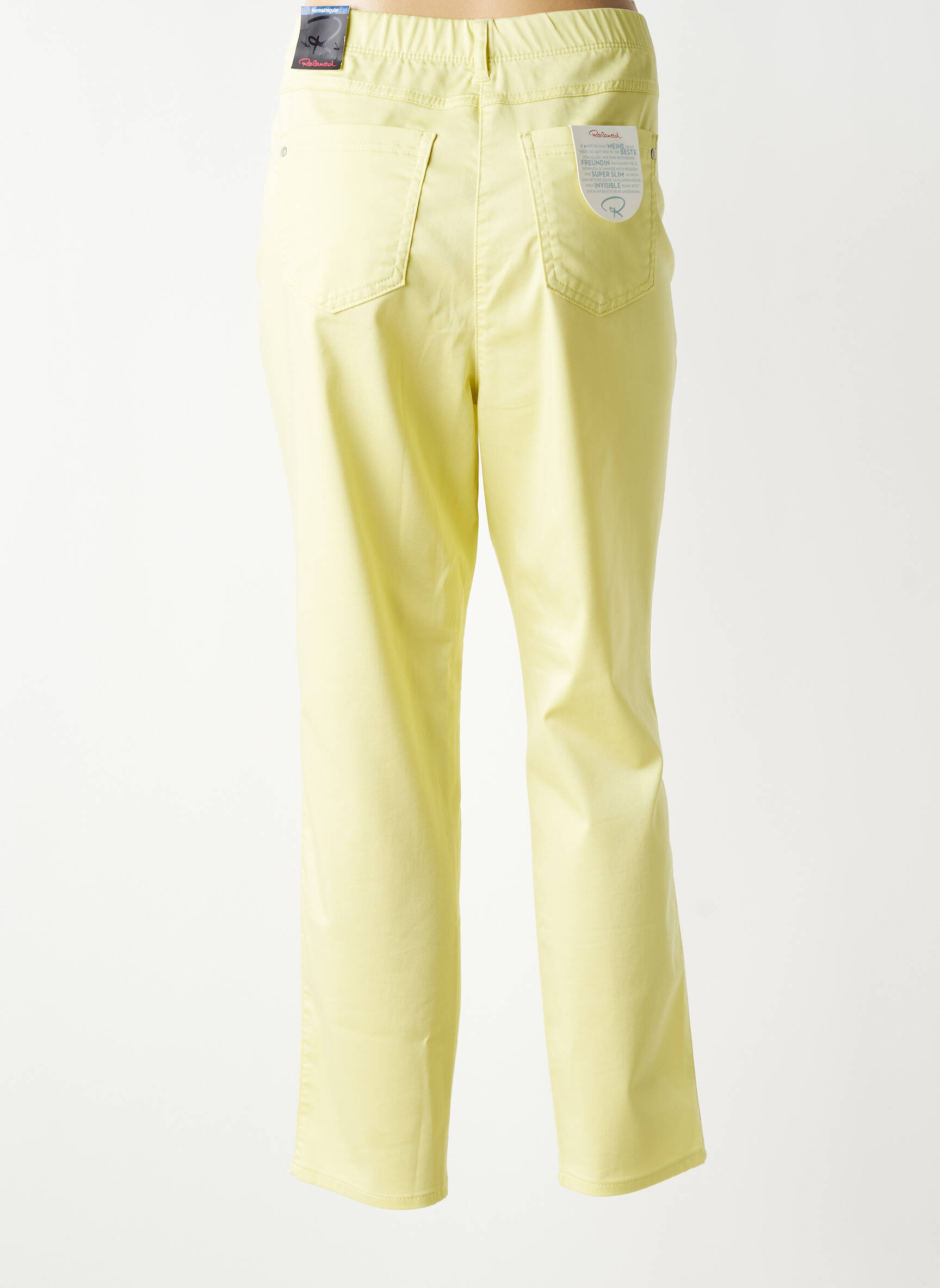 Pantalon 7/8 stretch taille normale jaune TONI femme