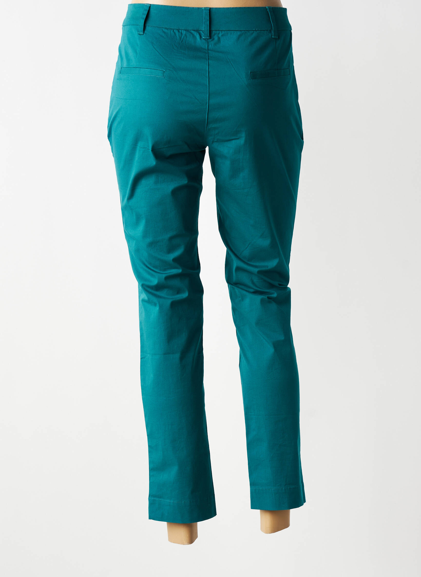 Pantalon chino tissage popeline taille normale vert LA FIANCÉE femme