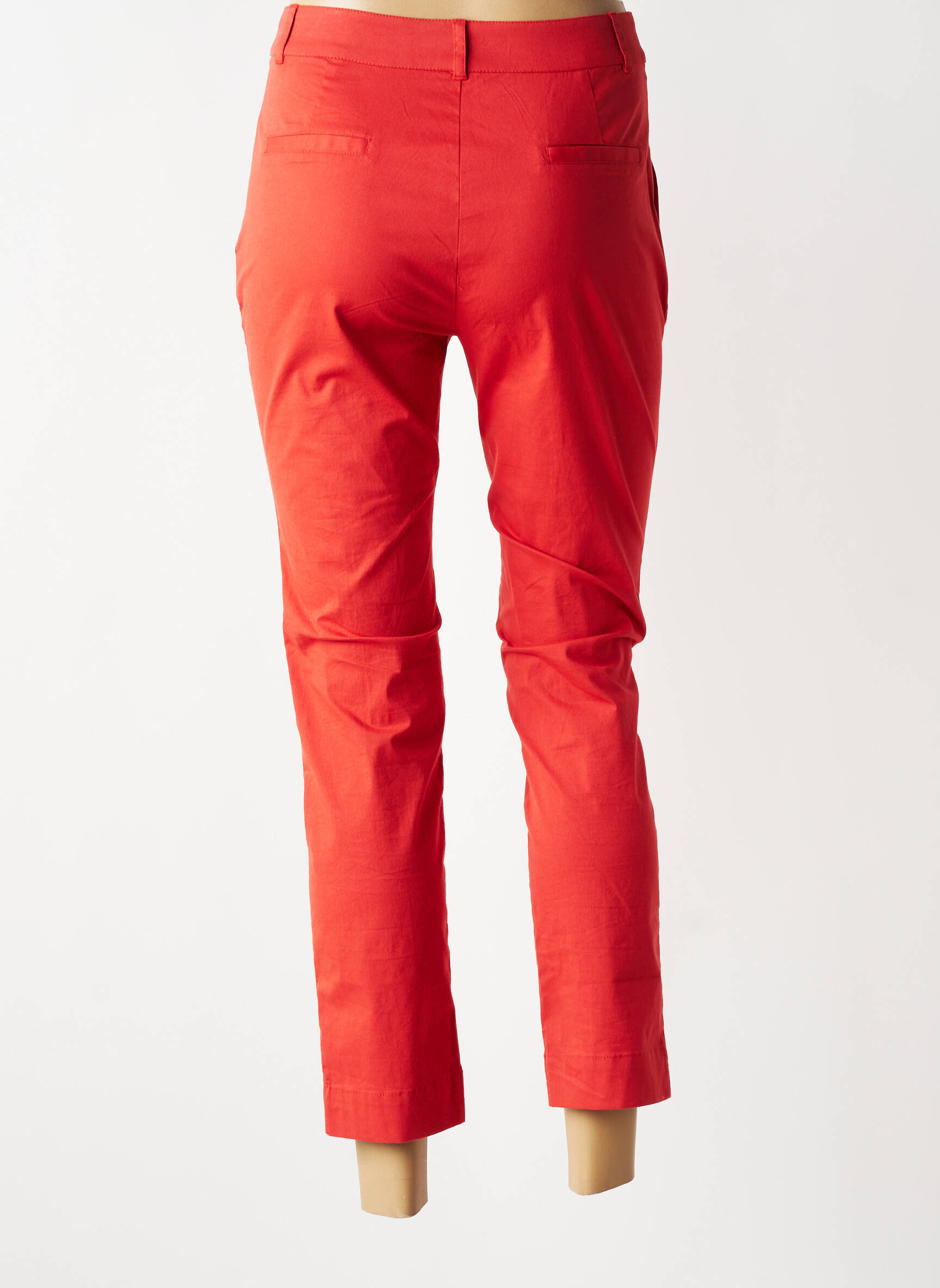 Pantalon chino tissage popeline taille haute rouge LA FIANCÉE femme