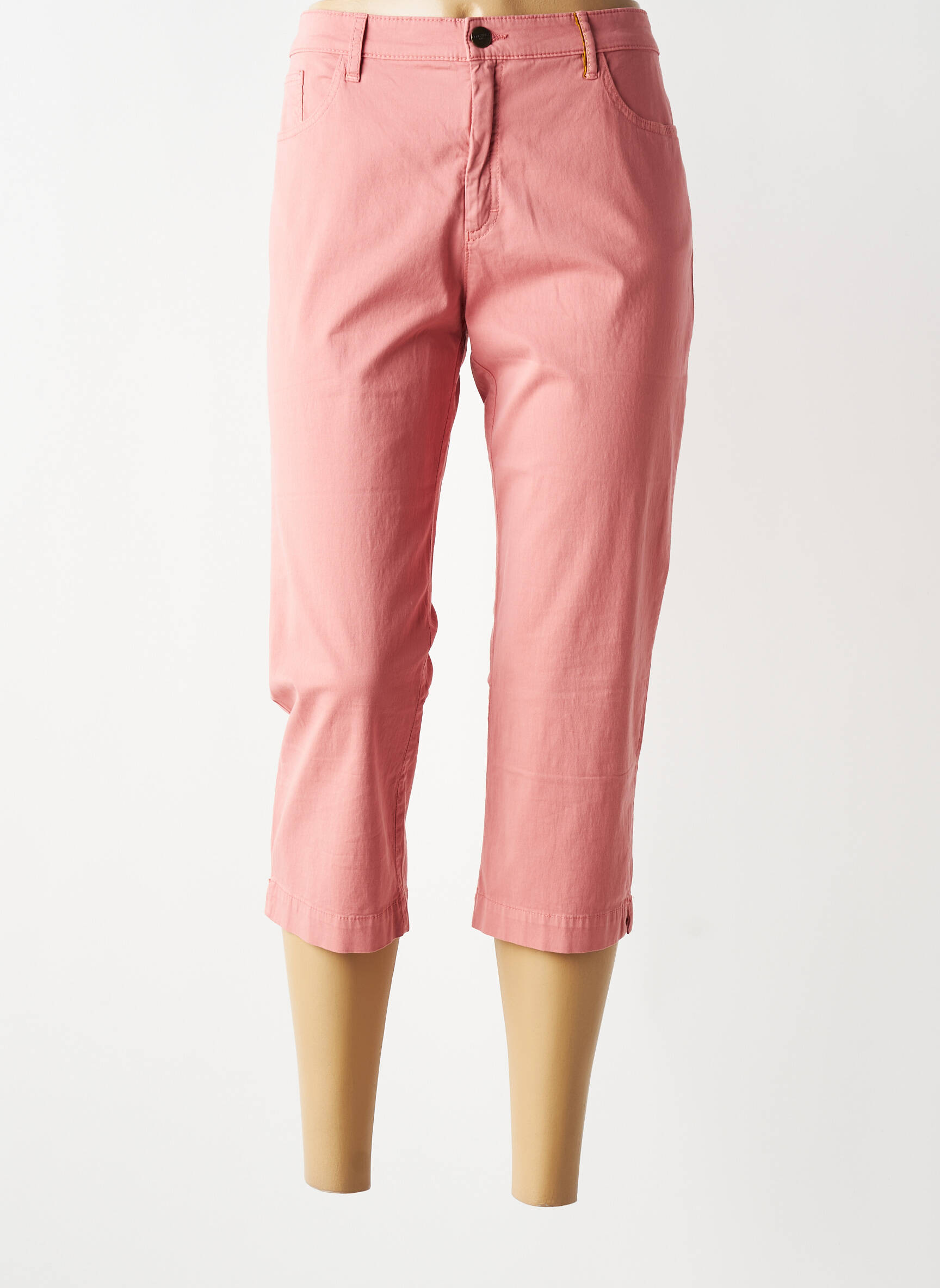 Pantacourt tissage popeline taille normale rose COUTURIST femme