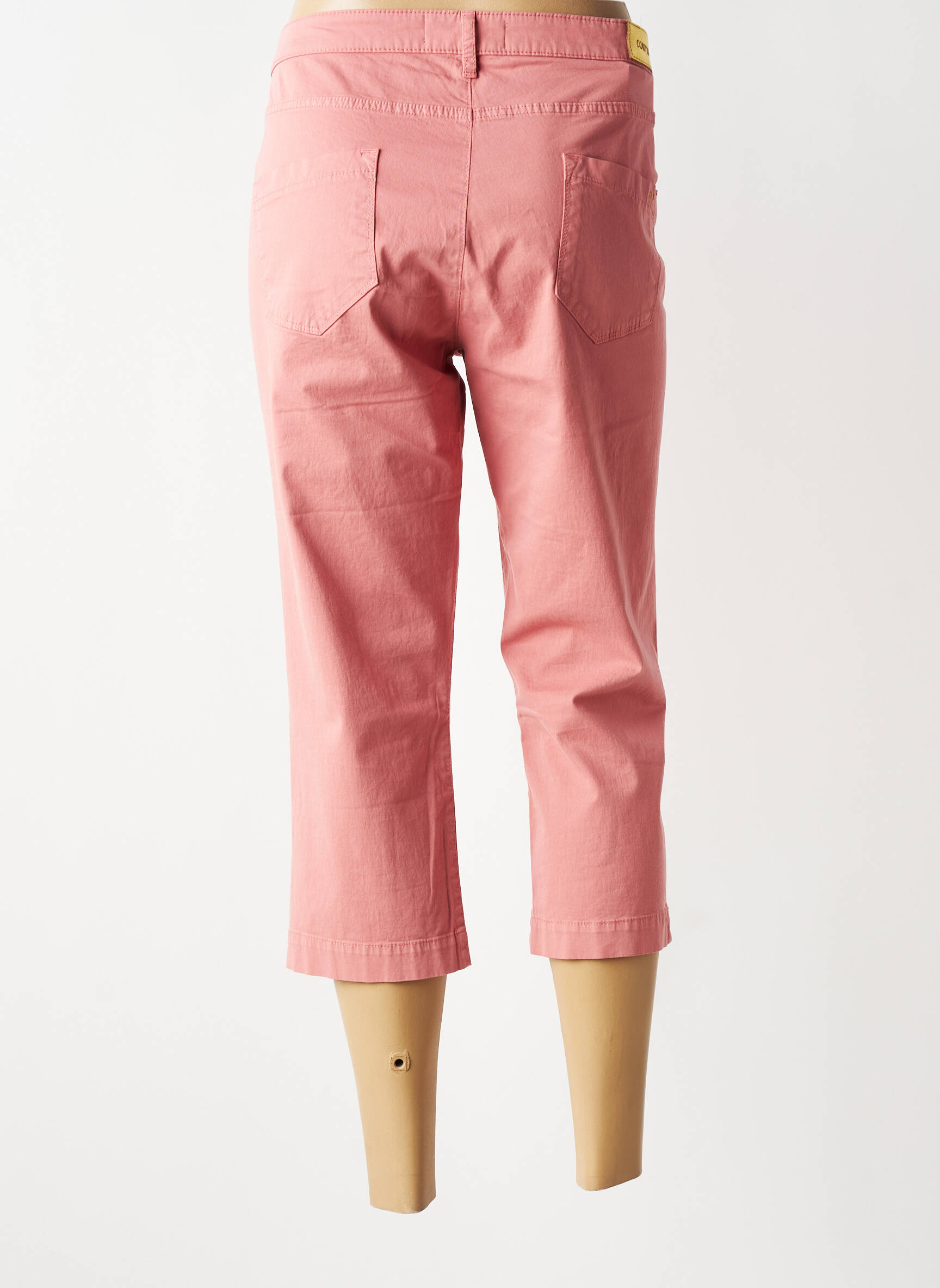 Pantacourt tissage popeline taille normale rose COUTURIST femme