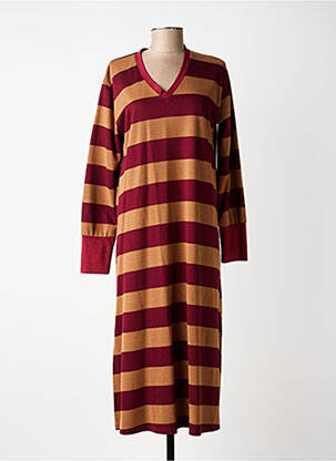 Robe longue manches longues manches longues rouge DANIELA COOL femme