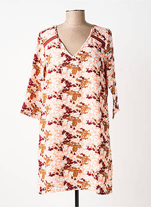Robe courte manches 3/4 manches 3/4 orange KAPORAL femme