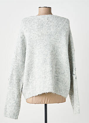 Pull tissage chiné manches longues gris CHERRY PARIS femme