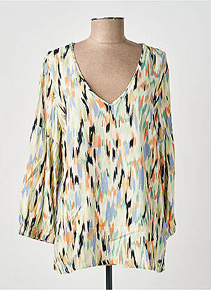Blouse tissage popeline manches longues beige GARCIA femme