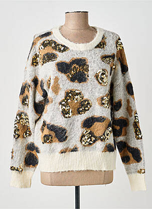Pull stretch manches longues beige CHERRY PARIS femme