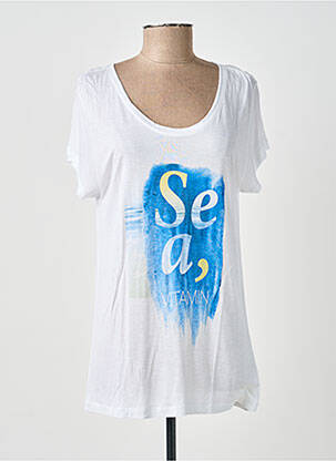 T-shirt imprimé fantaisie manches courtes blanc SMASH WEAR femme
