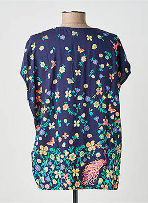 Blouse tissage popeline manches courtes bleu LA FIANCÉE femme