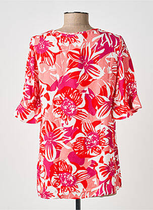 Blouse imprimé fleurs manches courtes rouge FRANCE RIVOIRE femme