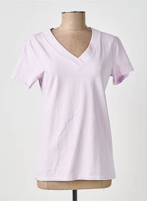 T-shirt col v manches courtes violet COUTURIST femme
