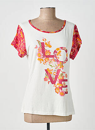 T-shirt imprimé fantaisie manches courtes rouge SMASH WEAR femme