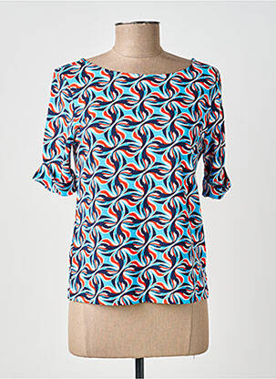 T-shirt imprimé fantaisie manches courtes bleu SURKANA femme