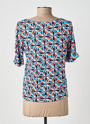 T-shirt imprimé fantaisie manches courtes bleu SURKANA femme