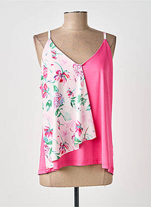 Top stretch fines bretelles rose SMASH WEAR femme