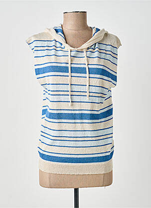 Pull stretch sans manche bleu EVA KAYAN femme