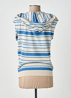 Pull stretch sans manche bleu EVA KAYAN femme