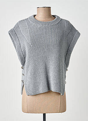 Pull coupe droite sans manche gris EVA KAYAN femme