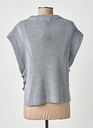 Pull coupe droite sans manche gris EVA KAYAN femme