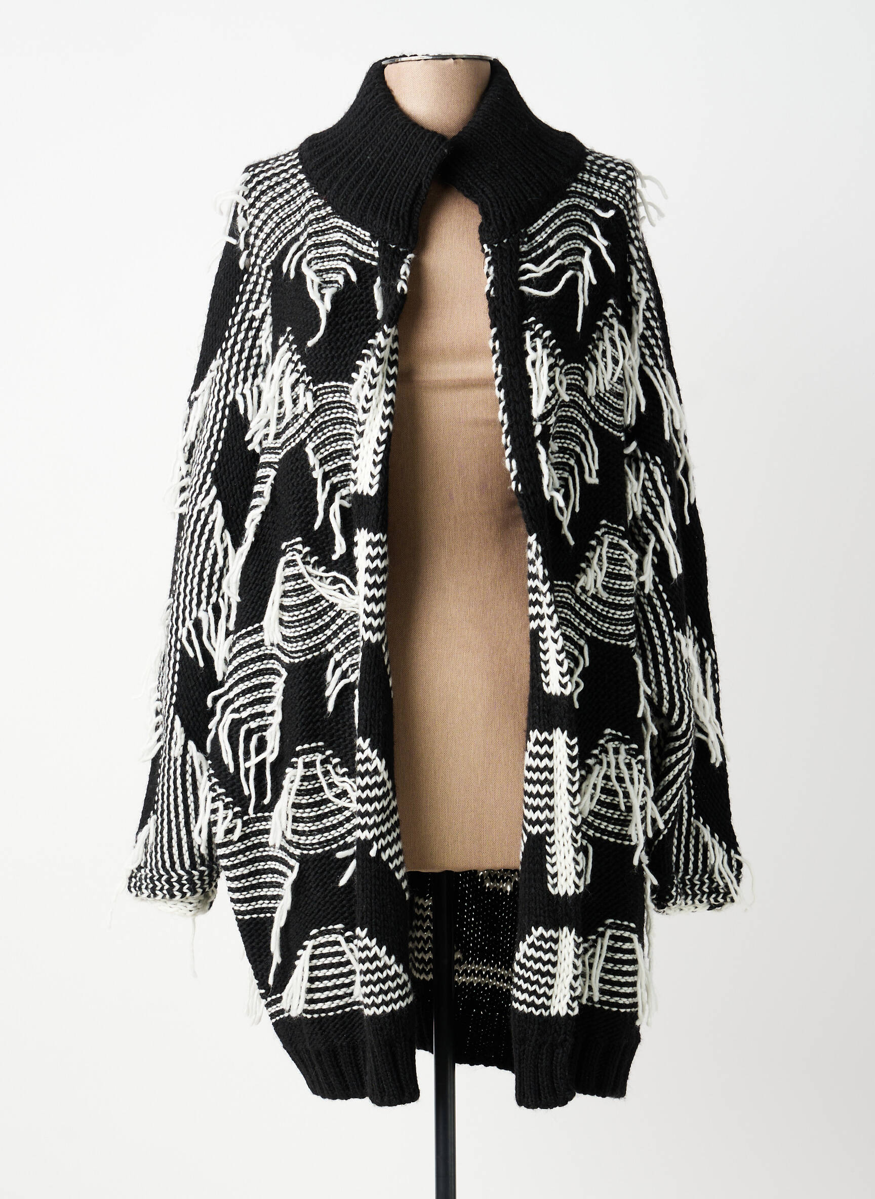 Gilet manches longues resserrée sur le bas noir EGO femme