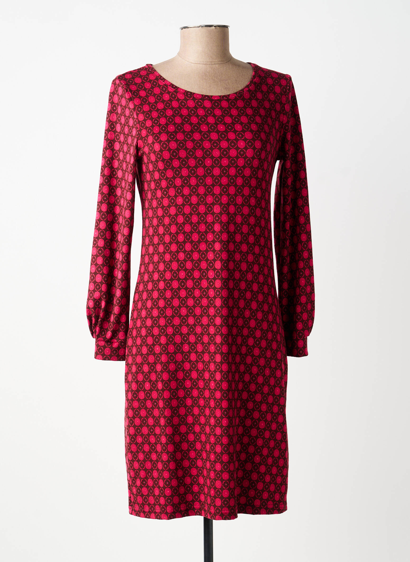 Robe courte manches longues manches longues rouge LA FIANCÉE femme