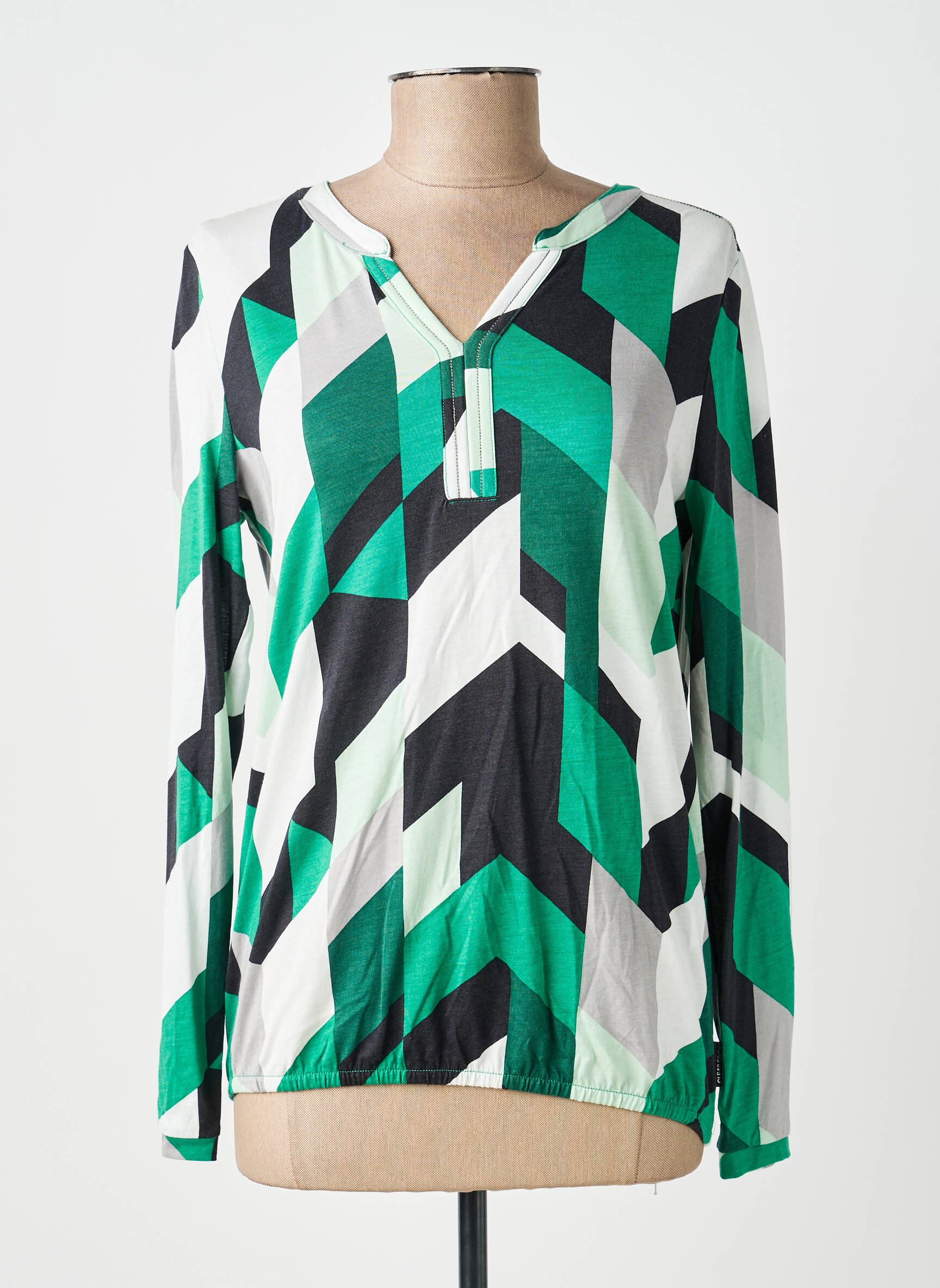 Blouse manches longues manches longues vert CECIL femme