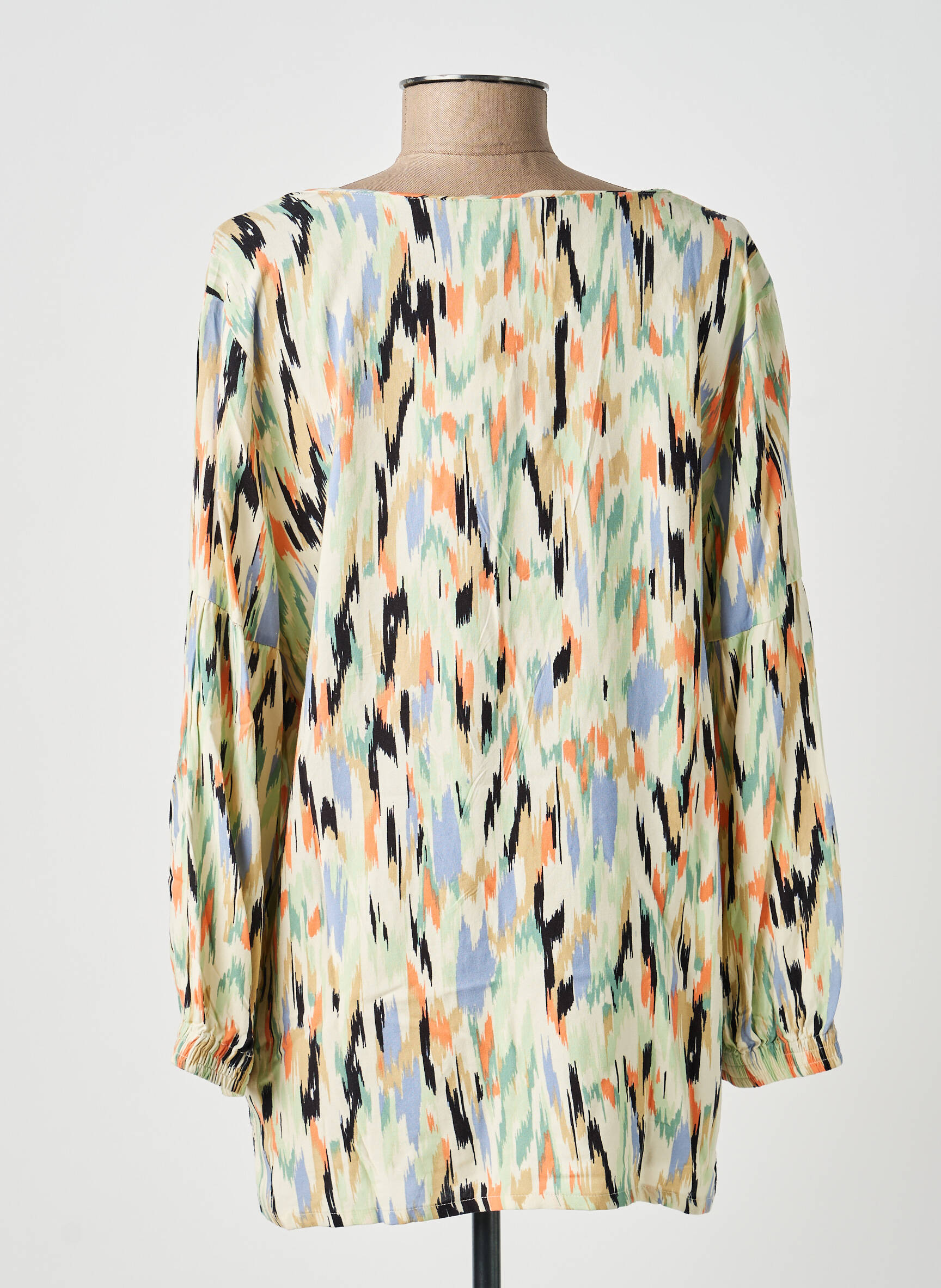 Blouse tissage popeline manches longues beige GARCIA femme
