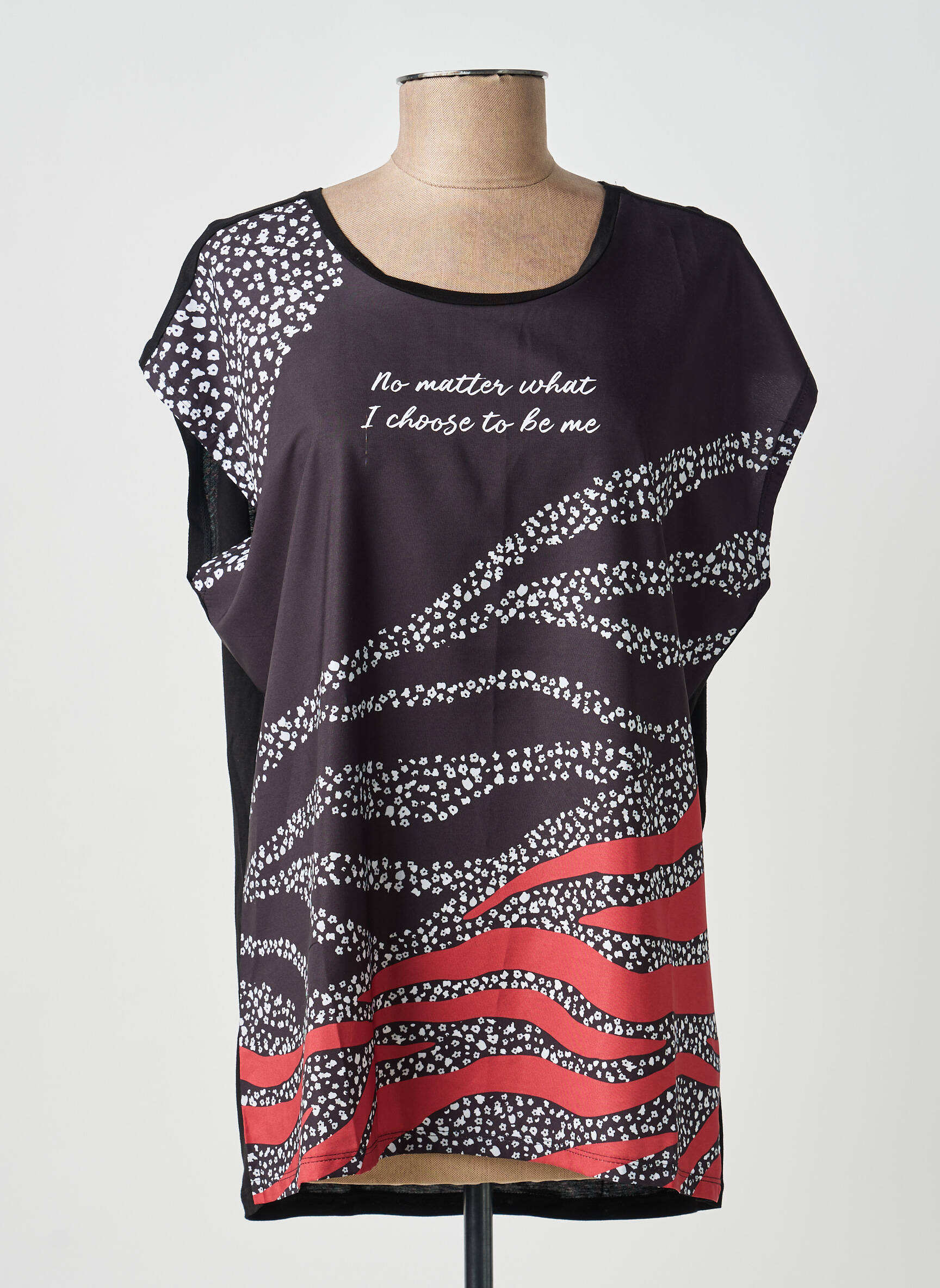T-shirt col rond manches courtes noir TIFFOSI femme