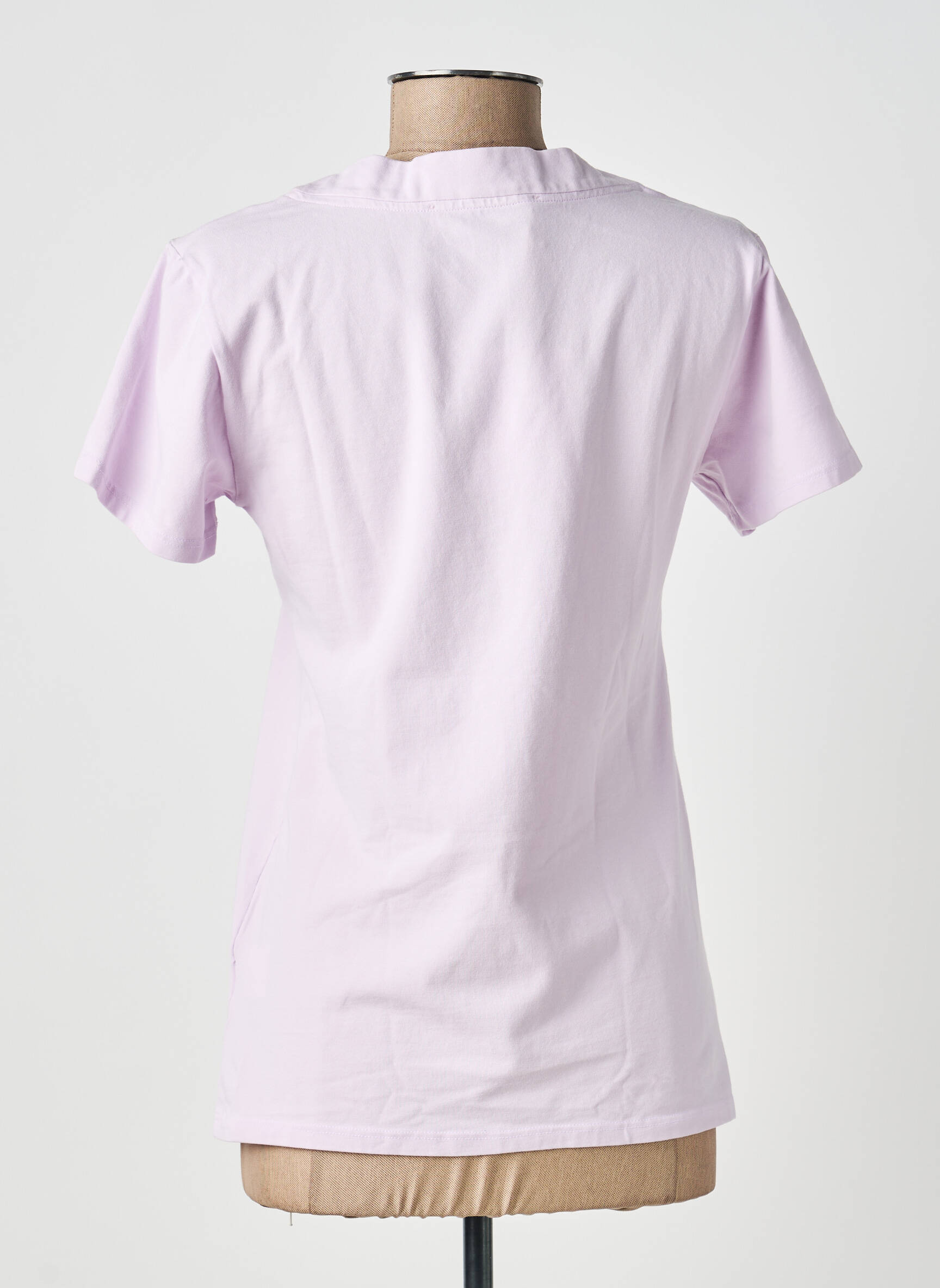 T-shirt col v manches courtes violet COUTURIST femme