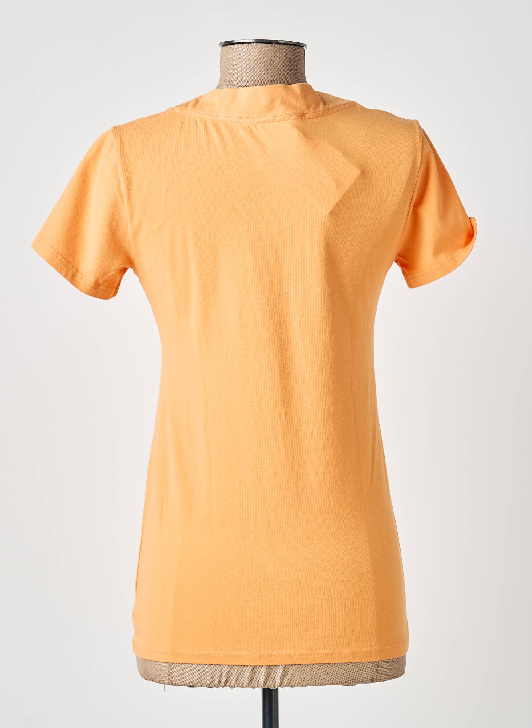 T-shirt col v manches courtes orange COUTURIST femme