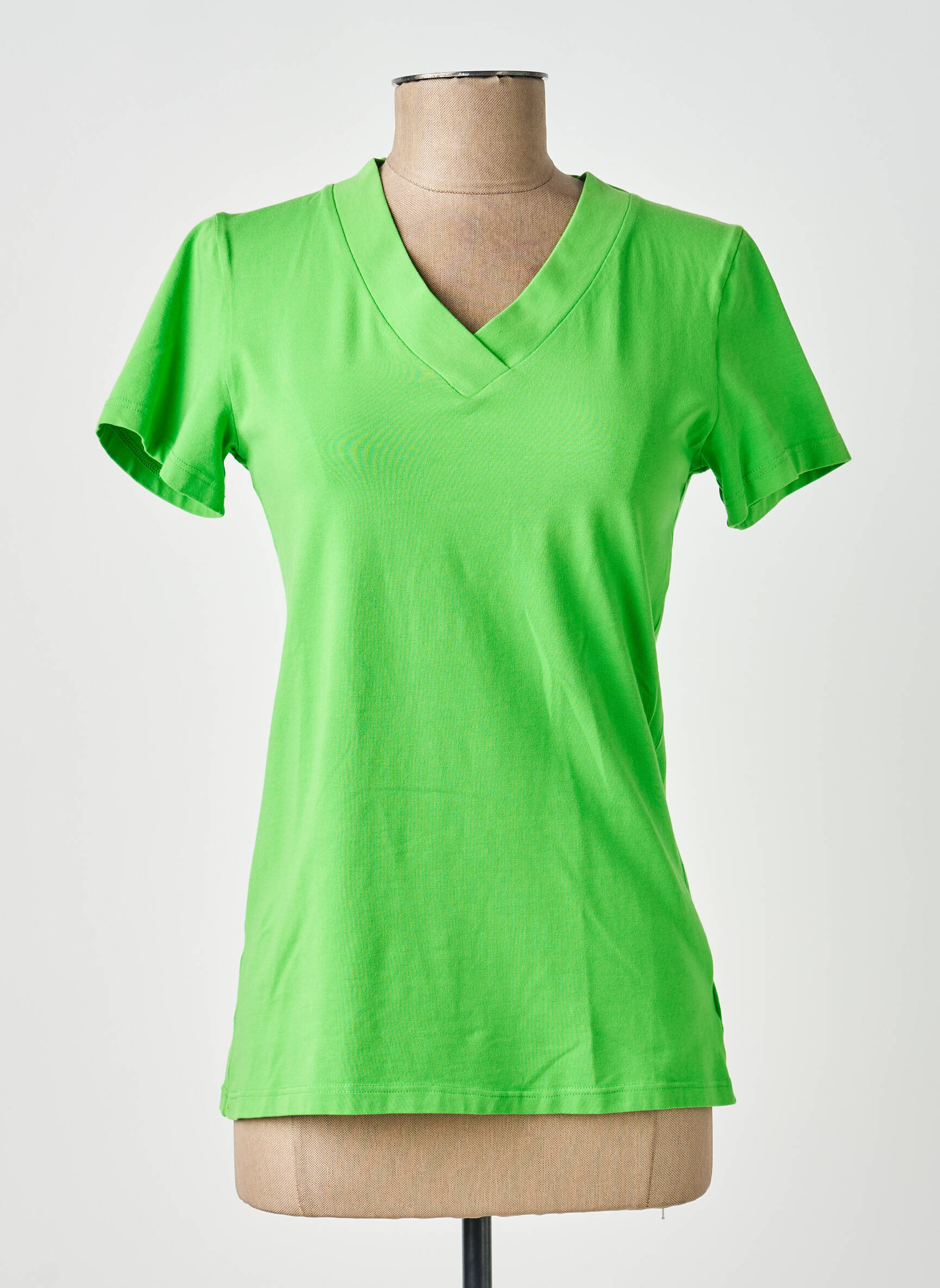 T-shirt col v manches courtes vert COUTURIST femme