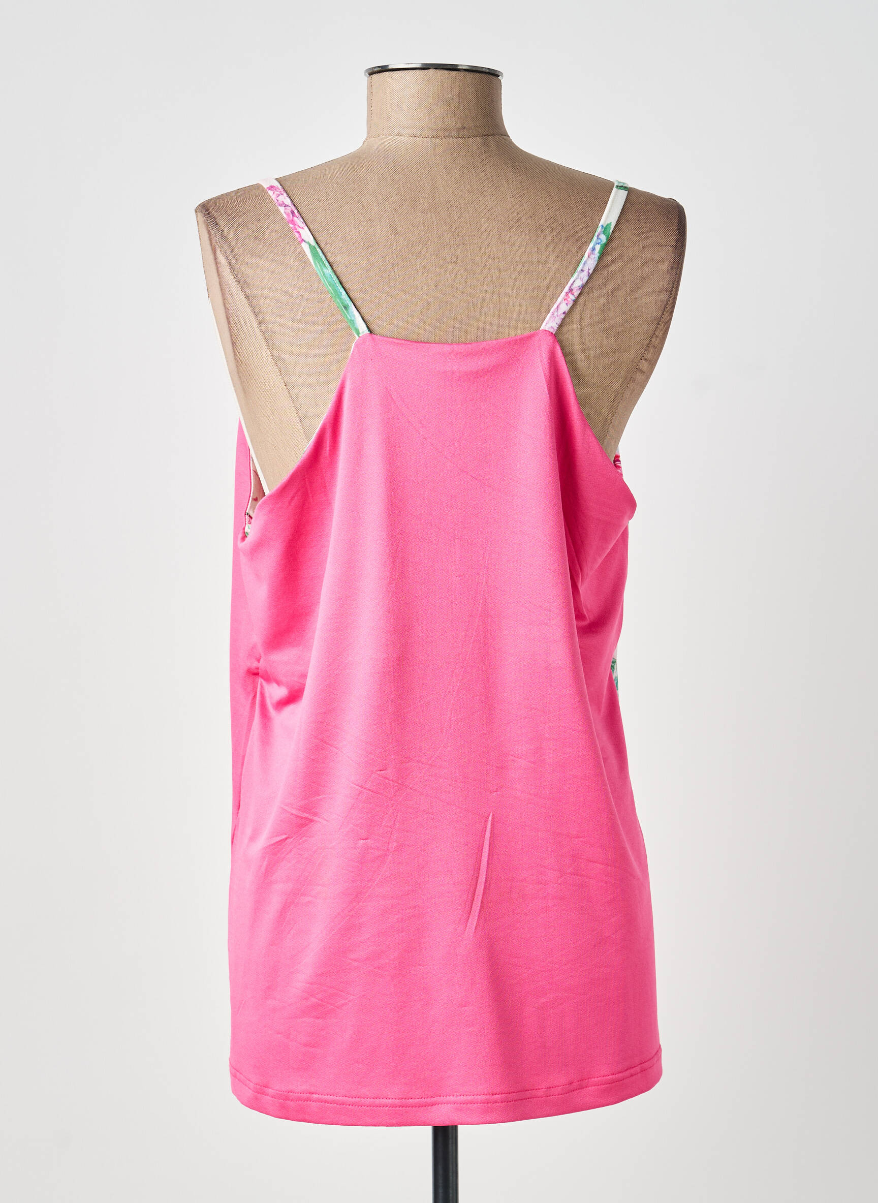 Top stretch fines bretelles rose SMASH WEAR femme