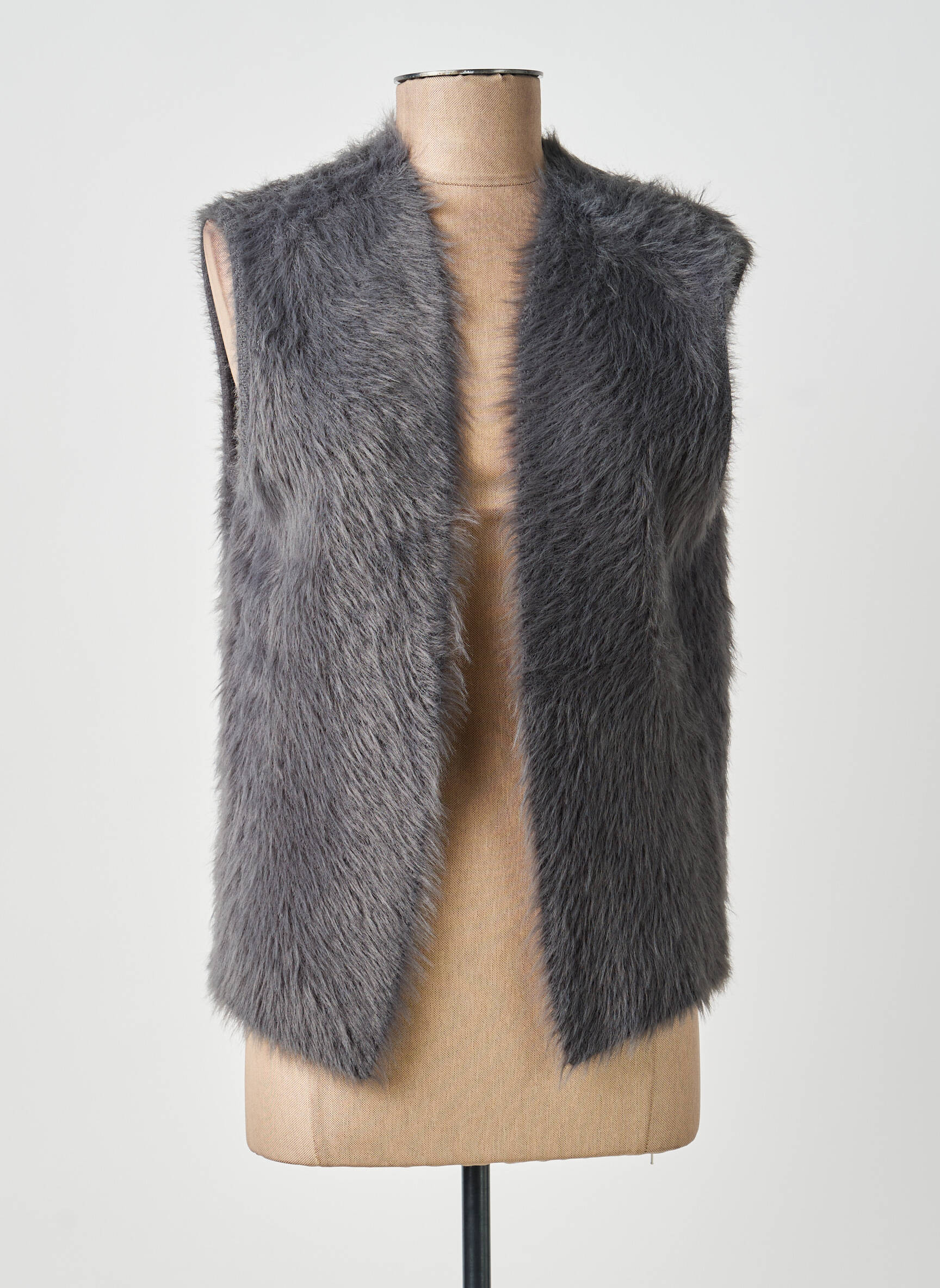 Gilet sans manche coupe droite gris SURKANA femme