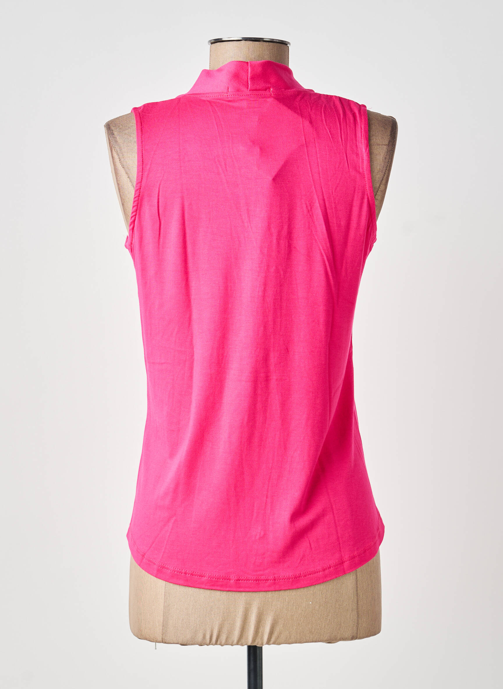 Débardeur col v sans manche rose TINTA STYLE femme