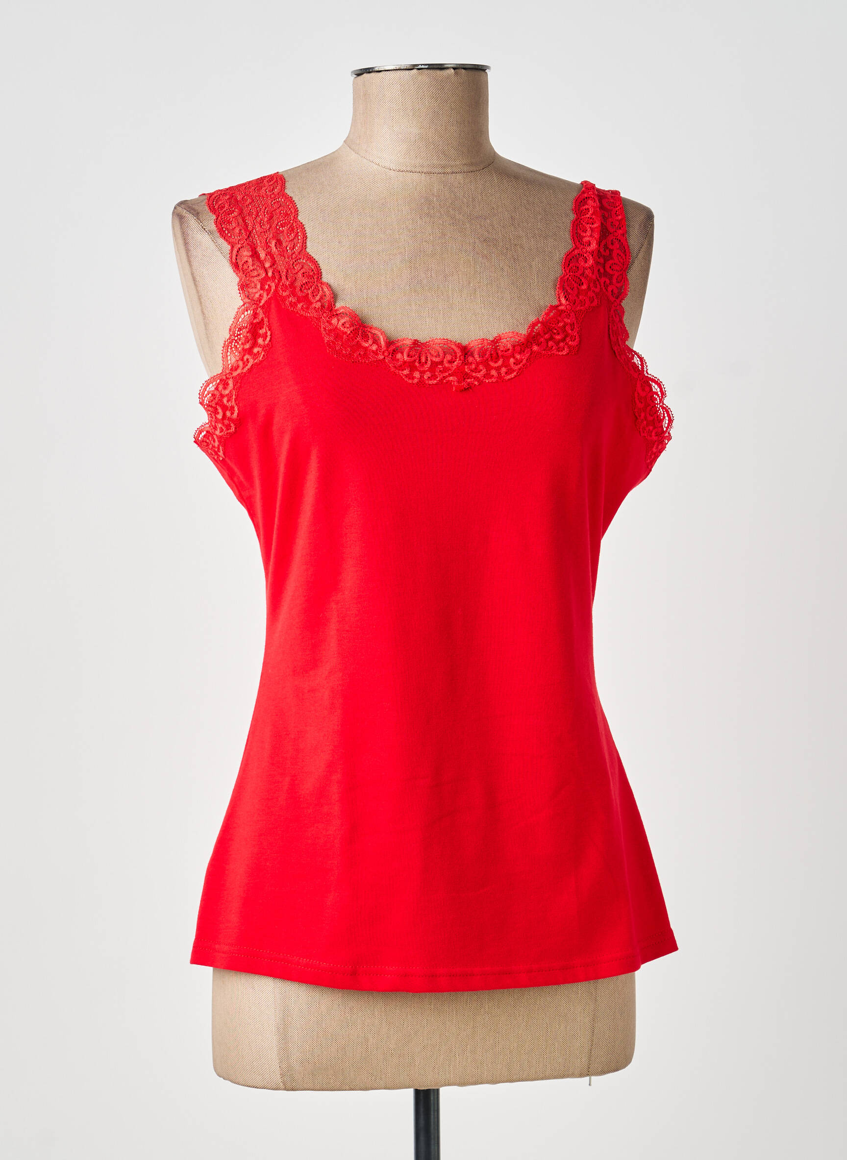 Top stretch fines bretelles rouge SMASH WEAR femme