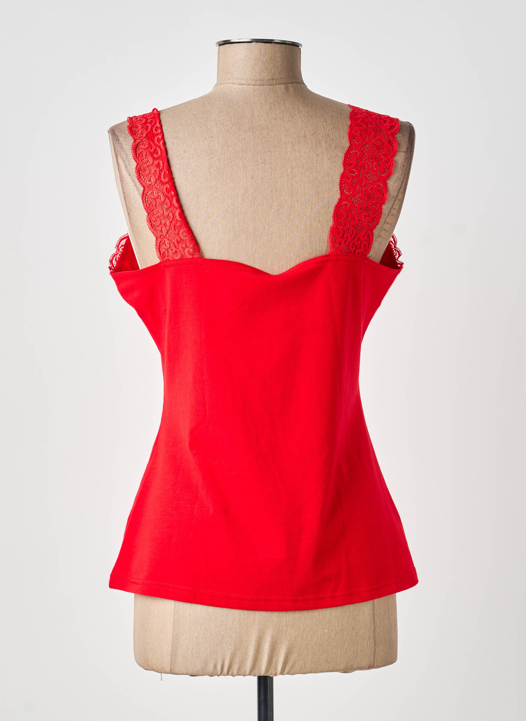 Top stretch fines bretelles rouge SMASH WEAR femme