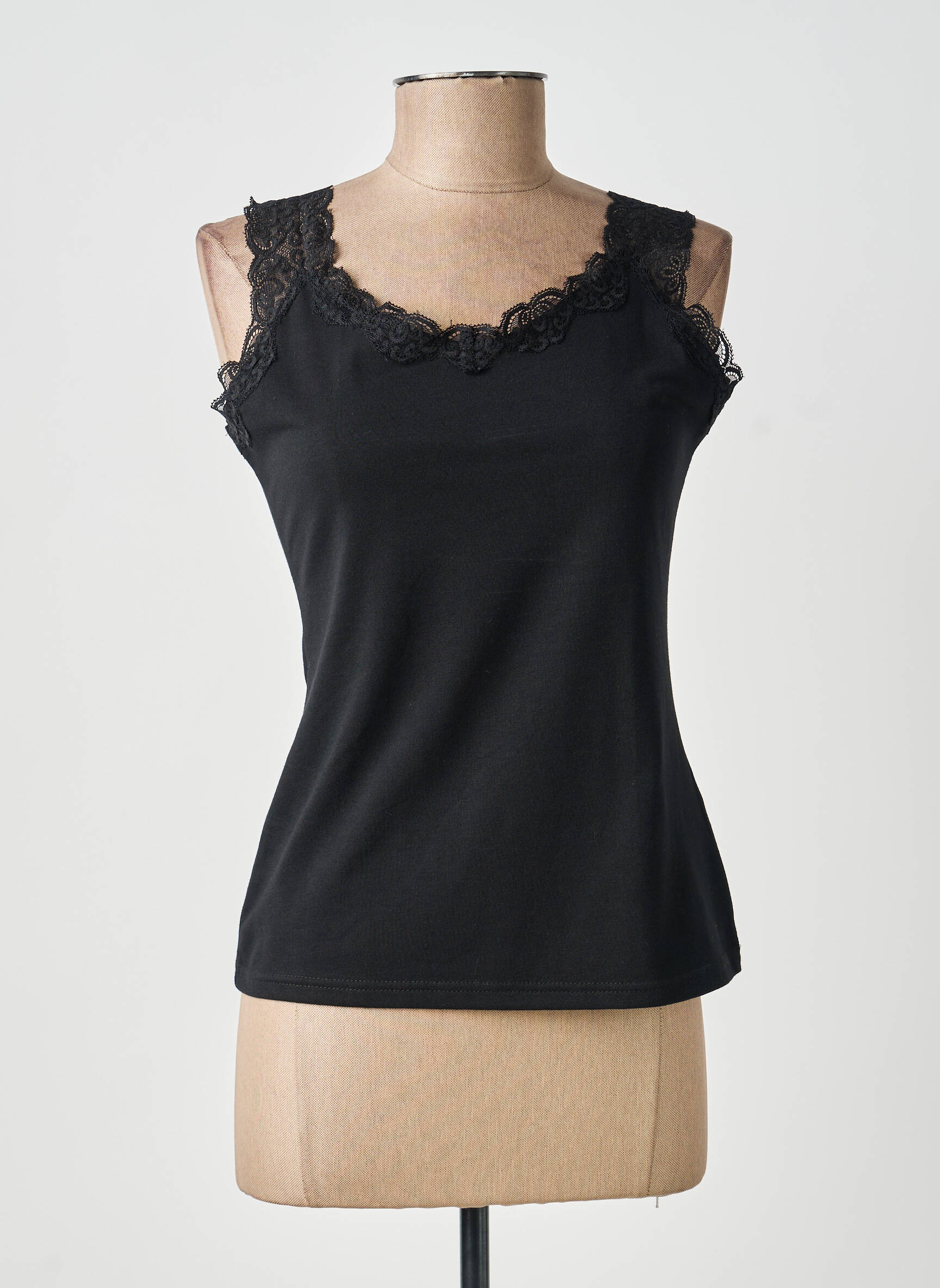 Top stretch fines bretelles noir SMASH WEAR femme