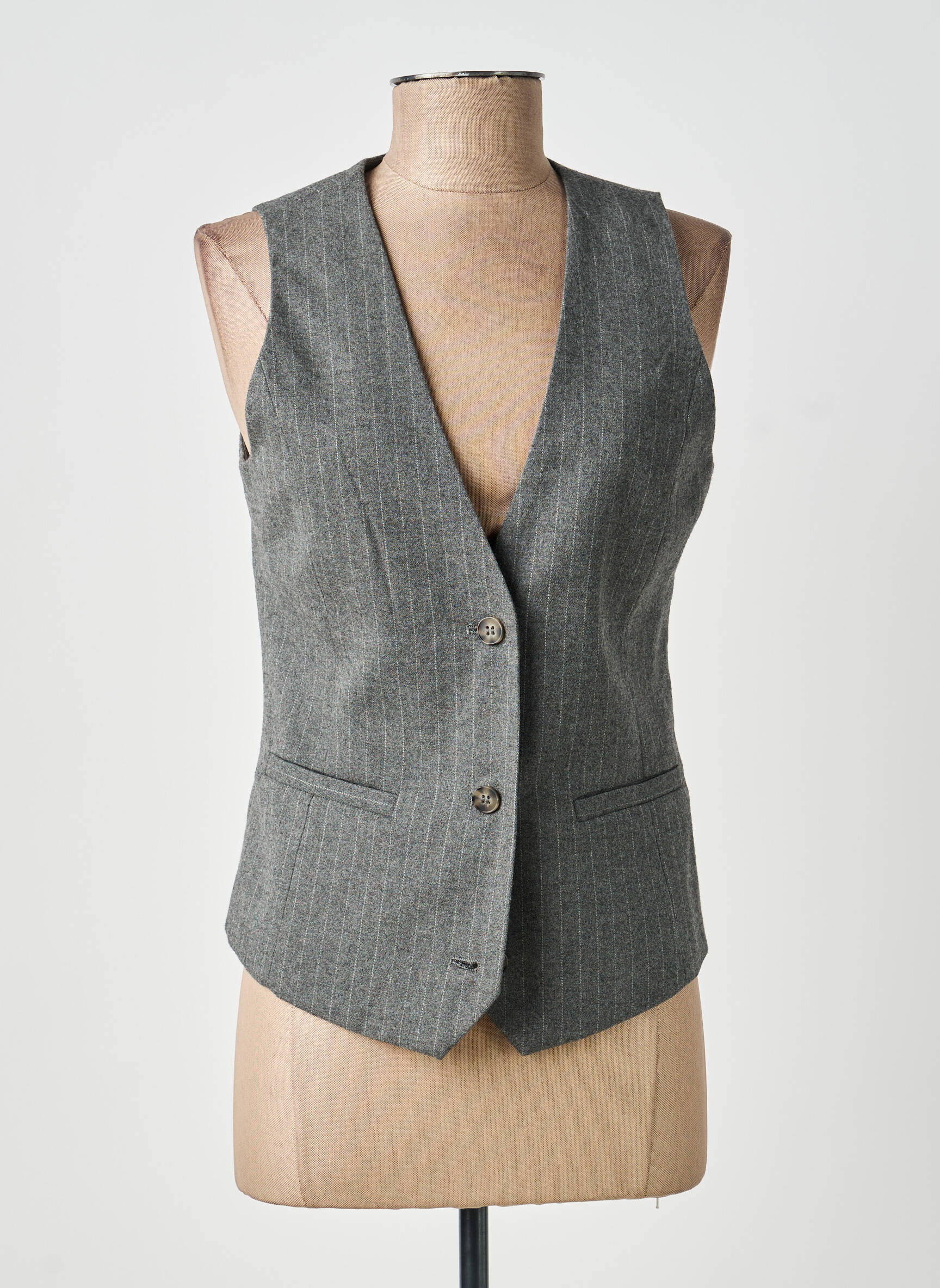 Gilet sans manche poches gris SOYACONCEPT femme