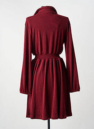 Robe mi-longue manches longues manches longues rouge EGO femme